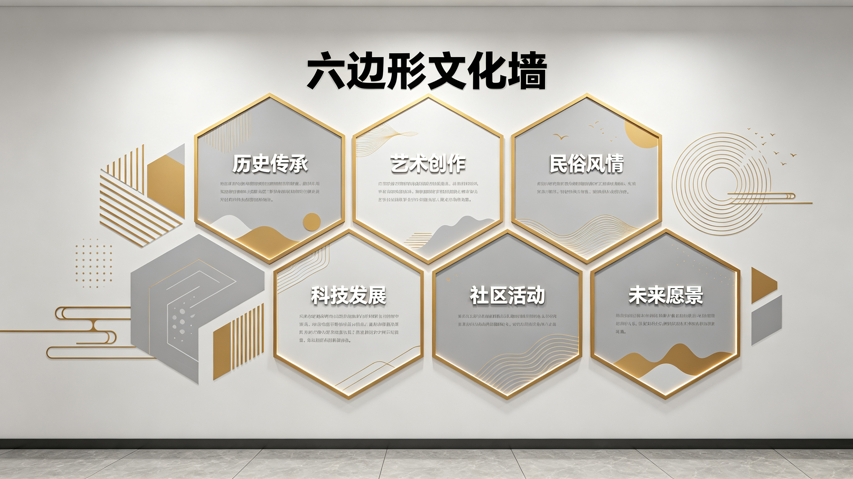 新昌企业文化墙 | 六边形信息美学